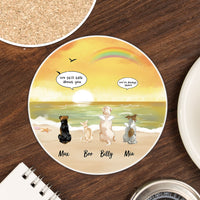 Thumbnail for Personalized Pet Memorial Circle Stone Coasters-Dog Cat Loss Gifts-Pet Bereavement Gift-DOG & CAT-Sunset - Jonxifon