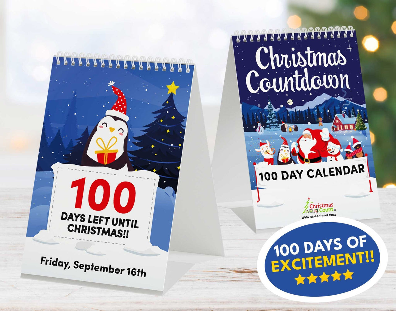 100 Day Christmas Countdown Calendar Tabletop Ornament 2022 JonxiFon