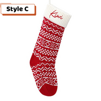 Thumbnail for Personalized Embroidered Christmas Stocking V3- Christmas Gift For Family - Red And Green Wool Socks