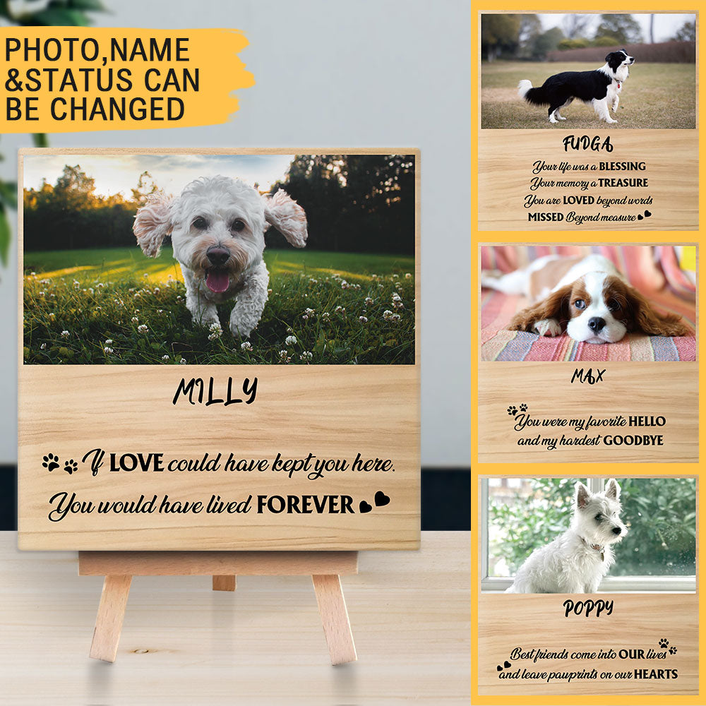 Personalized Pet Memorial Square Stone Album-Dog Cat Loss Gifts-Pet Bereavement Gift-Your Wings Were Ready - Jonxifon