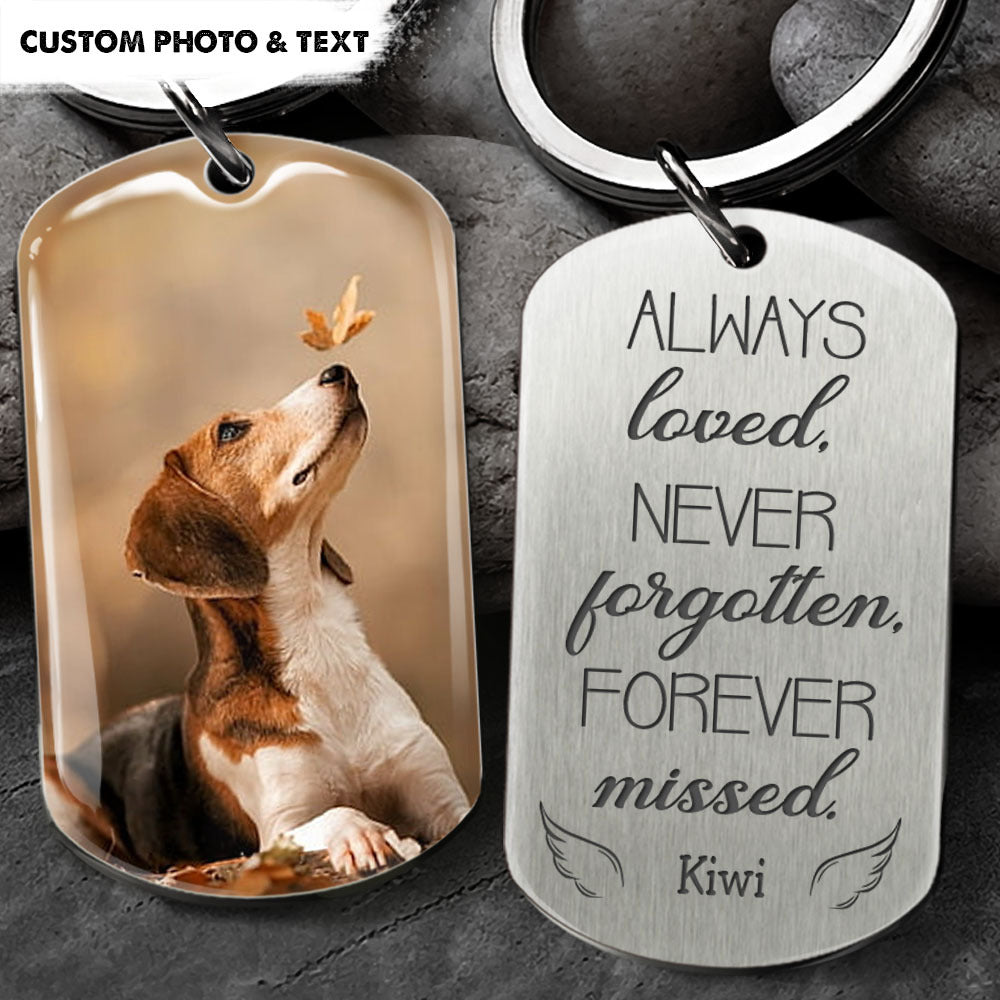 Always Loved Pet Memorial Metal Keychain, Pet Loss Gift