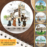 Thumbnail for Personalized Pet Memorial Circle Stone Coasters-Dog Cat Loss Gifts-Pet Bereavement Gift-DOG & CAT-London Bridge - Jonxifon