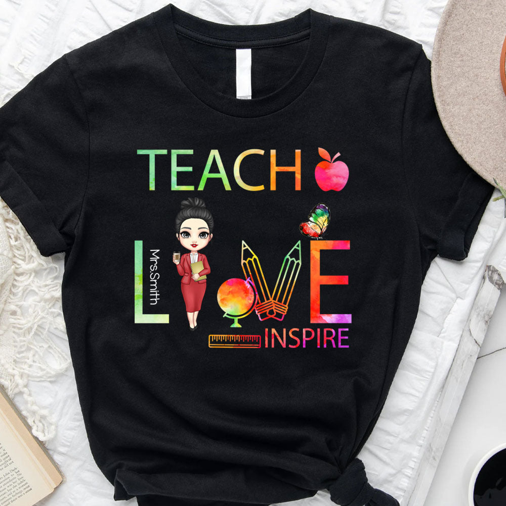 Teach Love Inspire Teacher Tshirt, Custom Gift for Back To School 2022