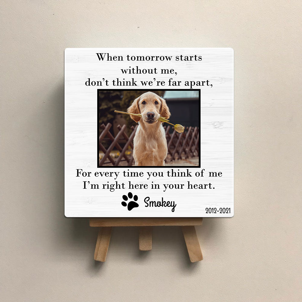 Personalized Pet Memorial Square Stone Album-I'm Right Here In Your Heart - Jonxifon