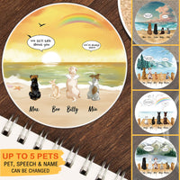 Thumbnail for Personalized Pet Memorial Circle Stone Coasters-Dog Cat Loss Gifts-Pet Bereavement Gift-DOG & CAT-Sunset - Jonxifon