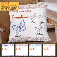 Thumbnail for Blessed To Be Called Grandma Butterflies Personalized Pillow - Jonxifon