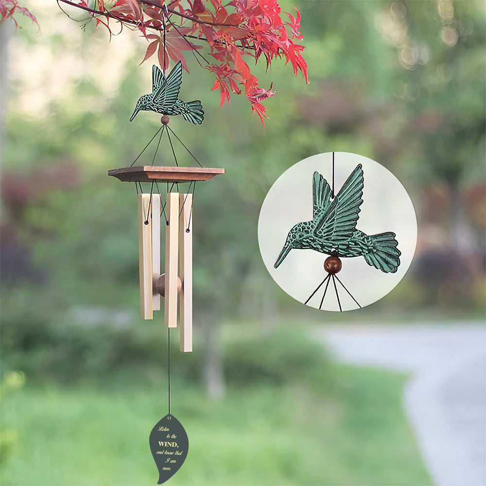 Personalized Memorial Hummingbird/Butterfly/Dragonfly Wind Chimes, 4 Bronze Tunes Zita Yen