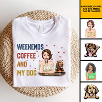 Thumbnail for Weekends Coffee Dogs Tshirt, DIY Gift For Dog Lovers CustomCat