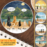 Thumbnail for Personalized Pet Memorial Circle Stone Coasters-Dog Cat Loss Gifts-Pet Bereavement Gift-DOG & CAT-Moonlight - Jonxifon