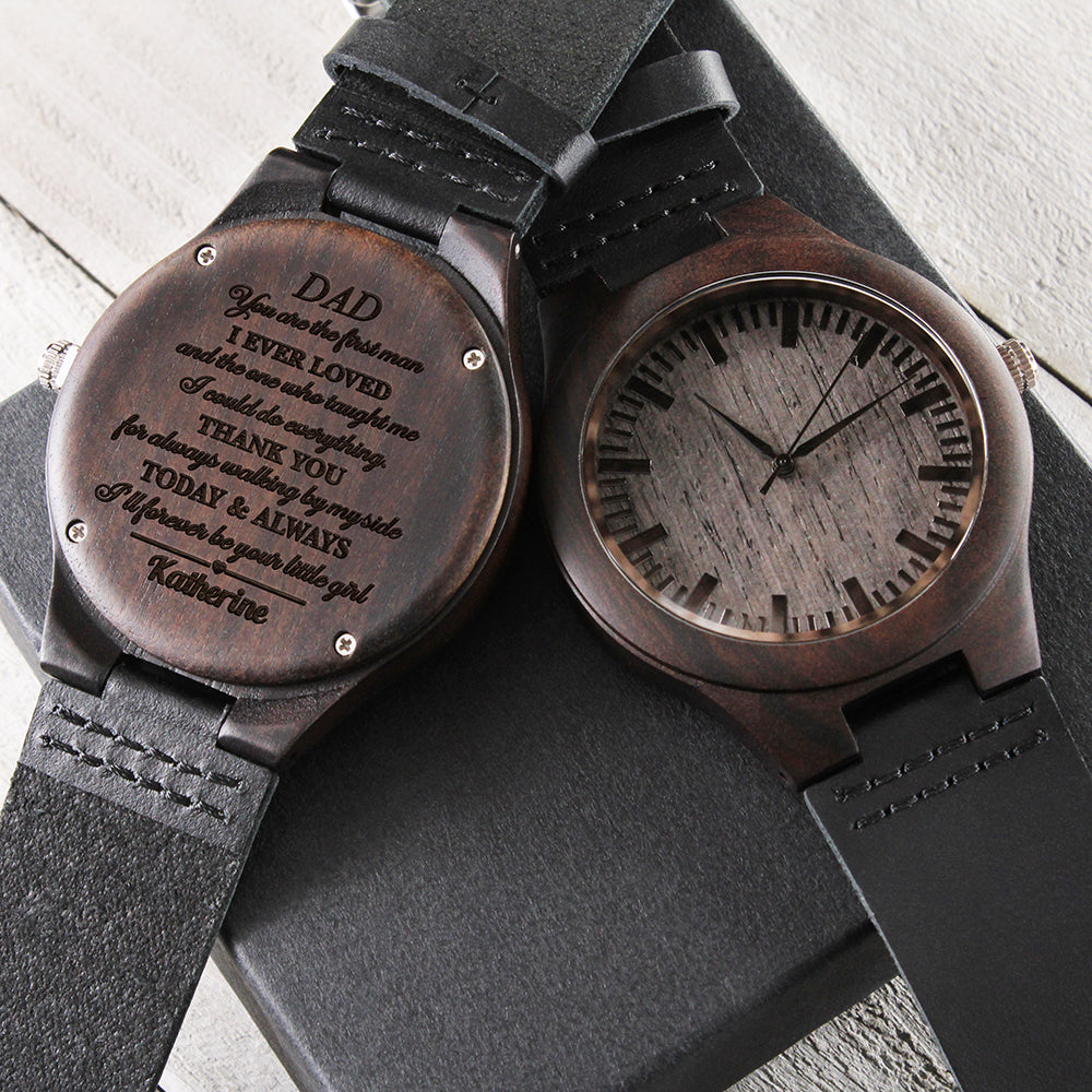 Forever be your little girl - Engraved Wood Watch, Men Watch, Father's day