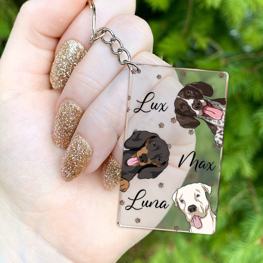 Personalized Cat Dog Acrylic Keychain, Gift For Pet Lovers