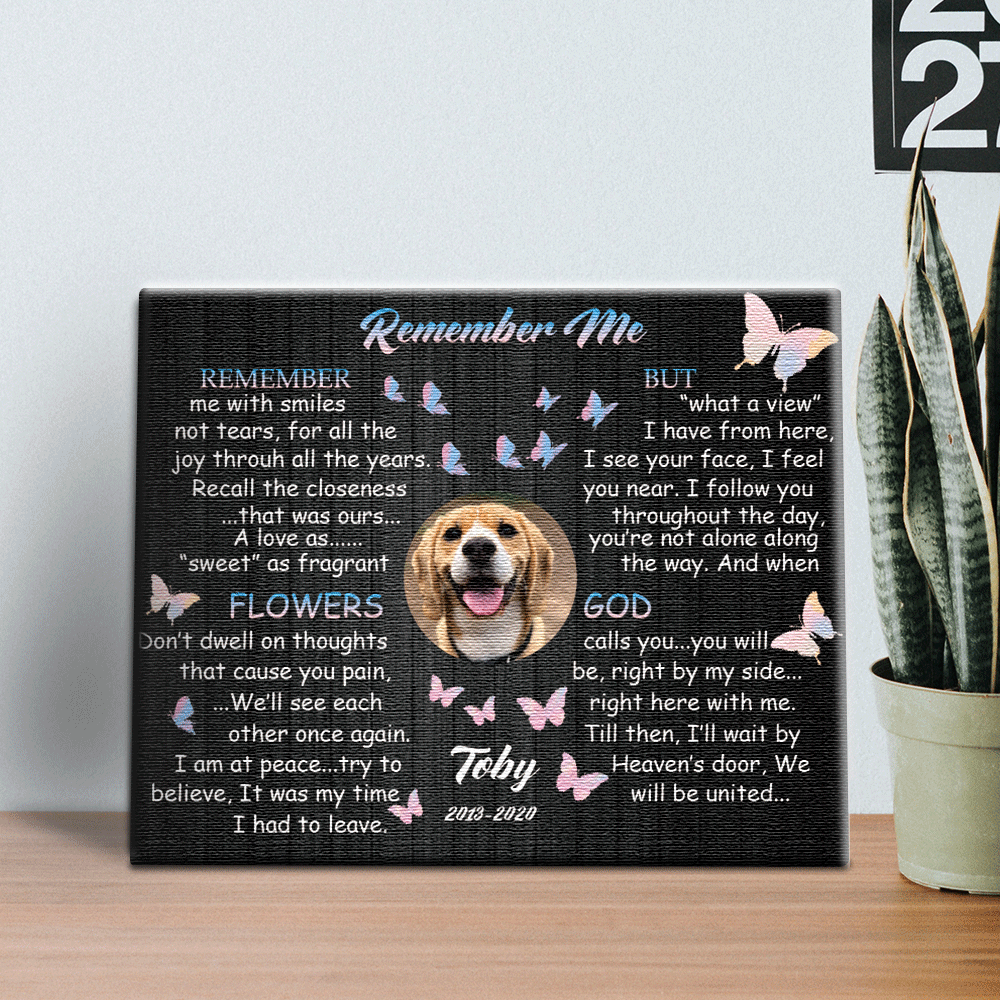 Remember Me With Smiles, Pet Memorial Canvas Print - Jonxifon