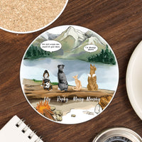 Thumbnail for Personalized Pet Memorial Circle Stone Coasters-Dog Cat Loss Gifts-Pet Bereavement Gift-DOG & CAT-Mountain-Hiking - Jonxifon