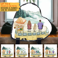 Thumbnail for Personalized Family Camping Heart  Shaped Slate Photo, Gifts For The Whole Family - Jonxifon