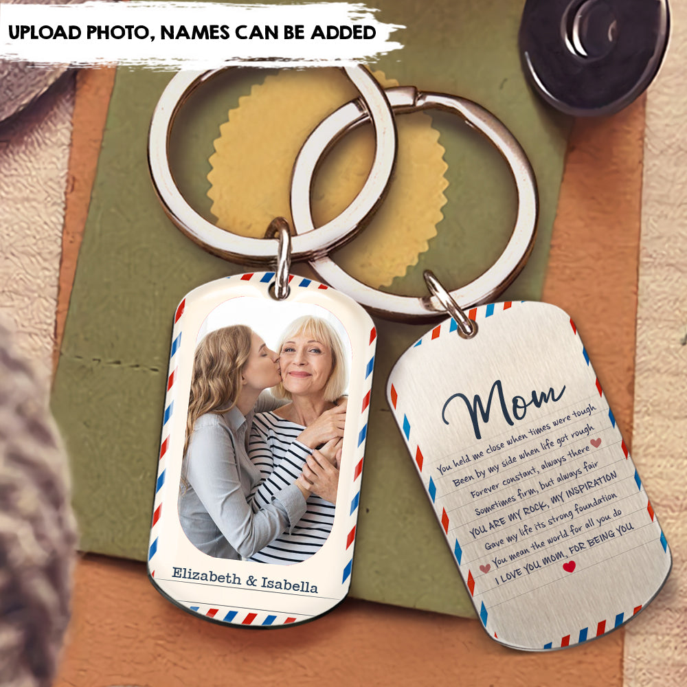 You're My Rock And My Inspiration - Customized Upload Image Keychain, Gift For Mom