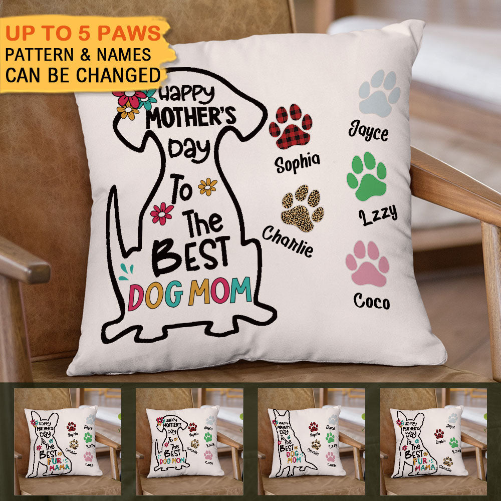 Happy Mother's Day Best Dog Mom - Personalized Pillow - Jonxifon