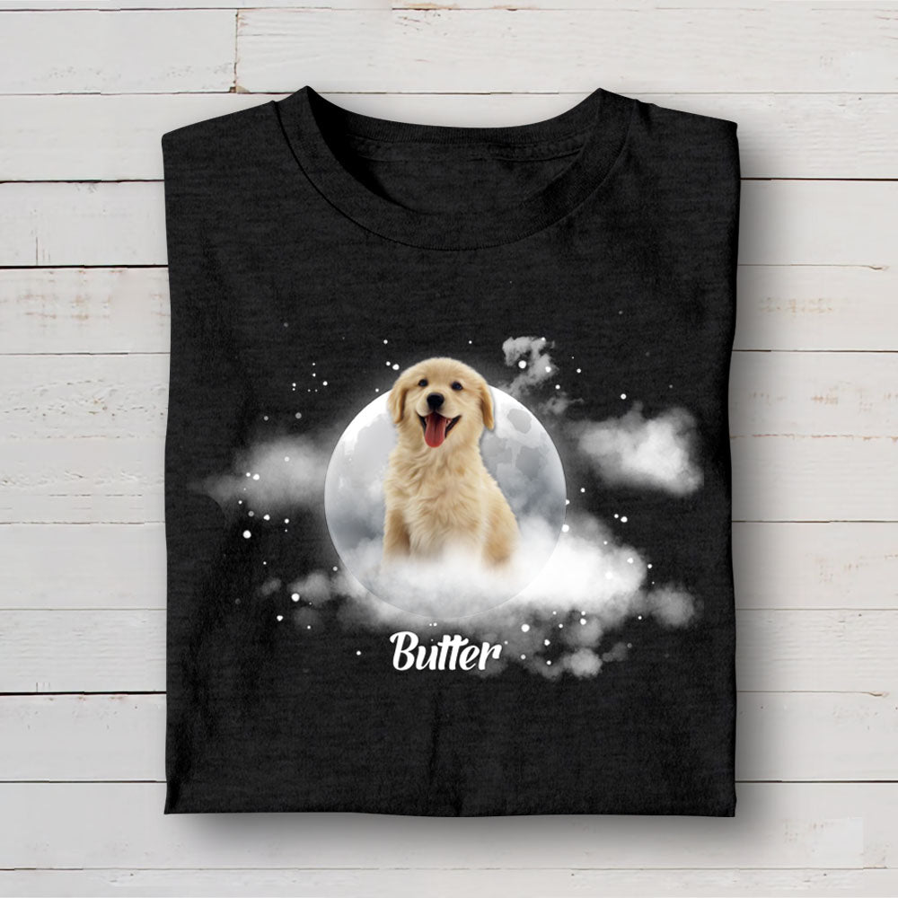 Custom Photo Dog Moon Dog T-shirt, Dog Lover Gift