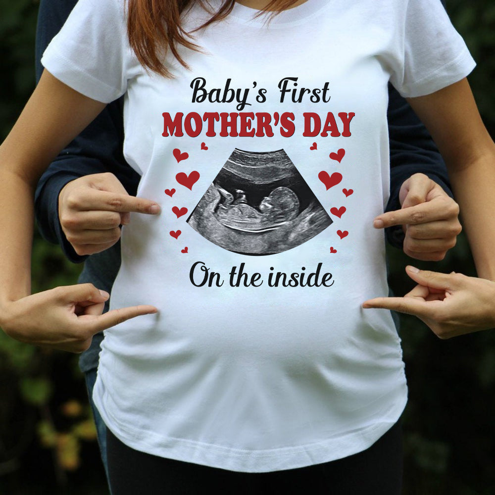 Baby's First Mother's Day - Personalized Ultrasound T-shirt, Mother's Day Gift