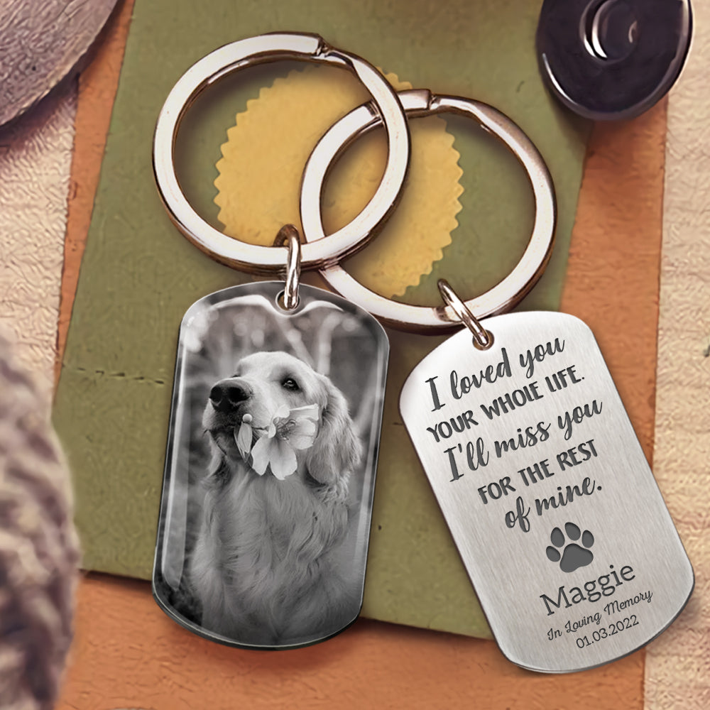 I Loved You Your Whole Life - Personalized Pet Loss Keychain, Pet Sympathy Memorial Gift