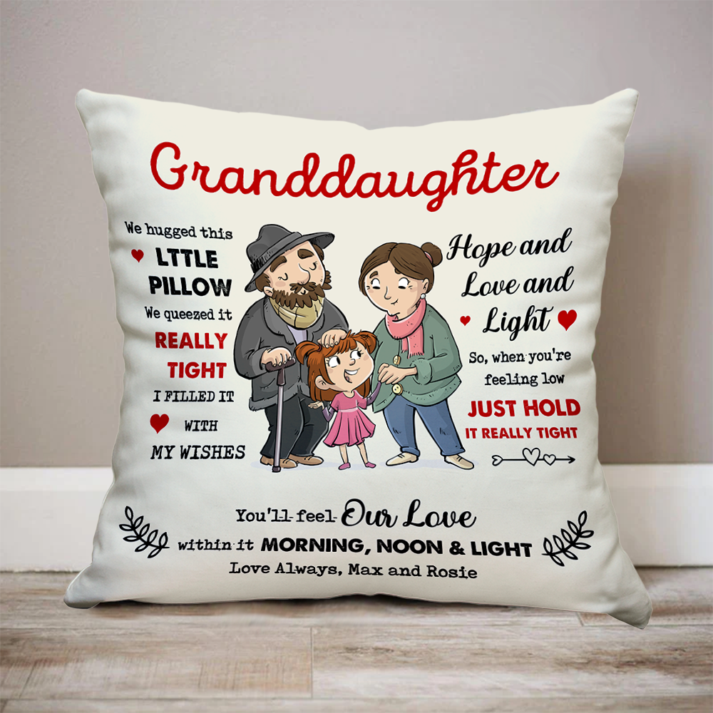 To My Grandson Granddaughter From Grandma Grandpa Pillow, Gift For Family Member