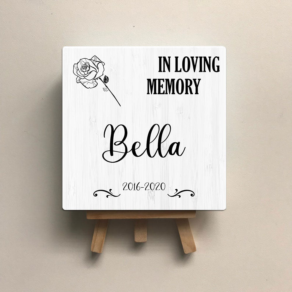 Personalized Pet Memorial Square Stone Album-Dog Cat Loss Gifts-In Loving Memory - Jonxifon