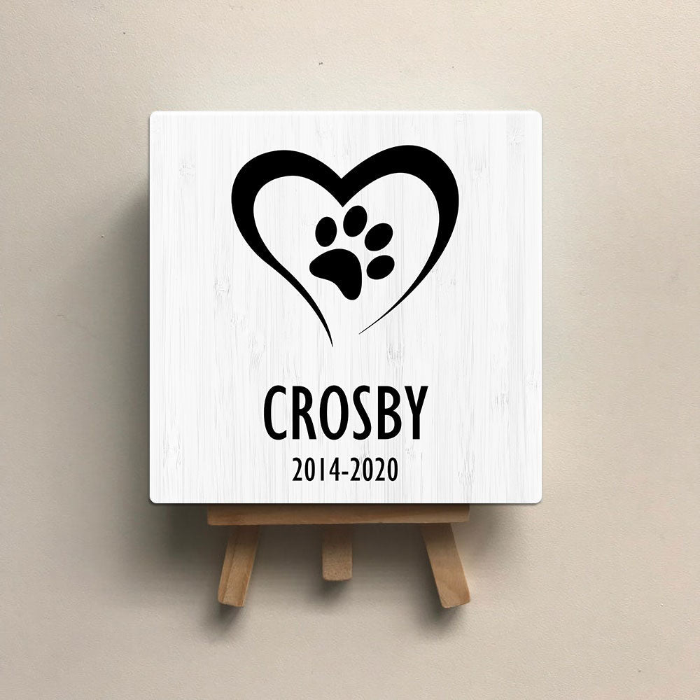 Personalized Pet Memorial Square Stone Album-Dog Cat Loss Gifts-Paw Print - Jonxifon