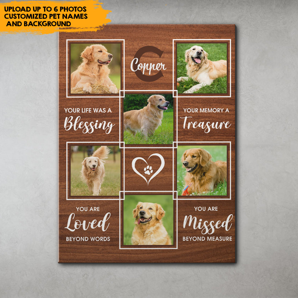 Loving You, Pet Memorial - Personalized Photo Collage Canvas - Jonxifon