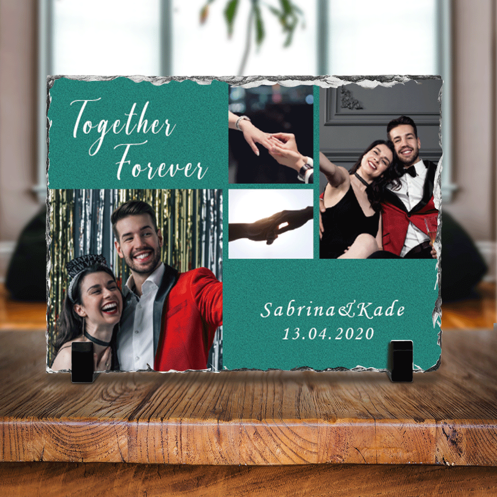 Together Forever Couple Blessed Slate Photo - Memorial  Gift - Jonxifon