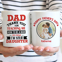 Thumbnail for Thanks for Teaching Me to Be a Man - Personalized white mug