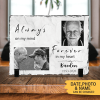 Thumbnail for Always and Forever Memorial Slate Photo-Bereavement Gift, Family Memorial - Jonxifon