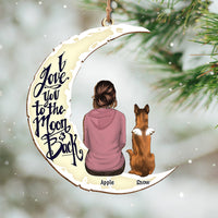 Thumbnail for Personalized I Love You To The Moon And Back Dog Memorial Wood Ornament Cutout CHI-YEN