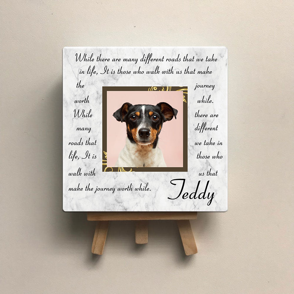 Personalized Pet Memorial Square Stone Album-In Loving Memory-Making The Journey Worth While - Jonxifon