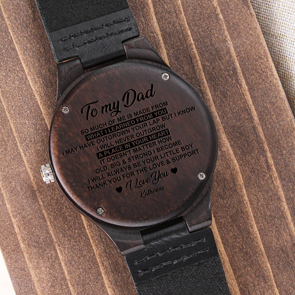 So much of me is made from Dad - Engraved Wood Watch, Men Watch, Father's day