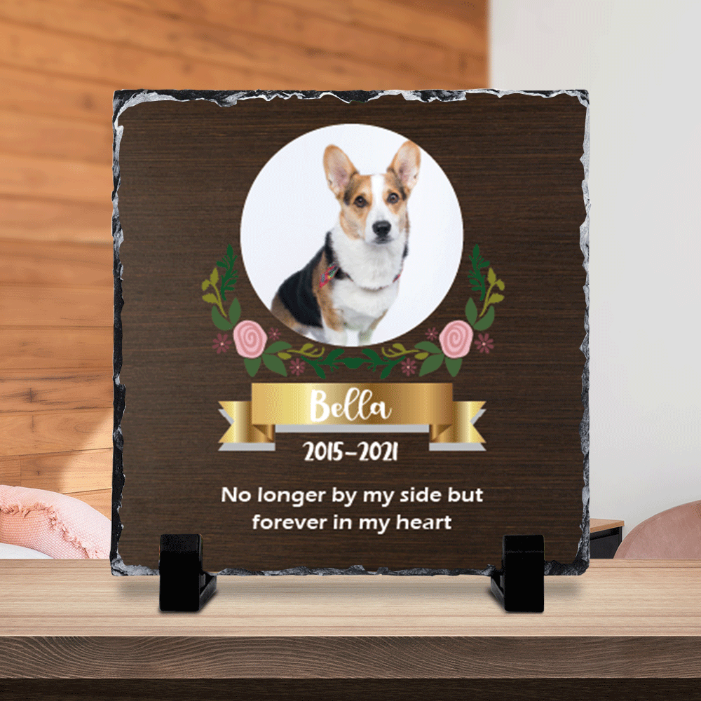 Forever in My Heart Pet Memrial Slate Photo - Dog Cat Loss Gifts - Jonxifon