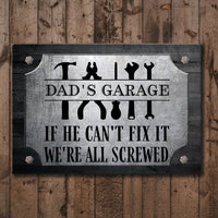 Thumbnail for We're all Screwed Garage Sign Personalized Metal Sign