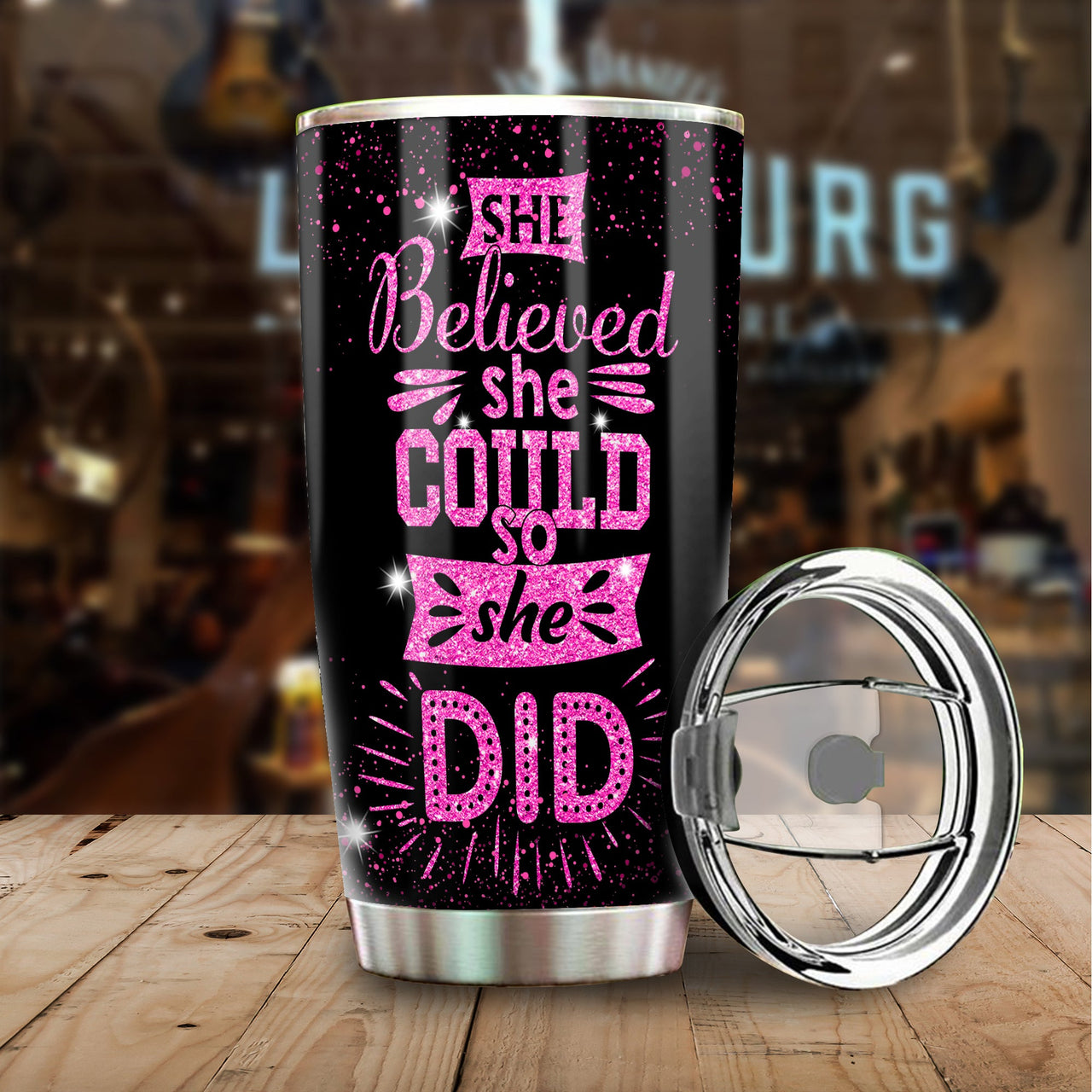 She believe she could so she did - Personalized Tumbler, Graduation Gifts