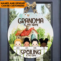 Thumbnail for Grandkids Spoiled Here, Gift For Mother's Day, Grandma - Customized Door Sign