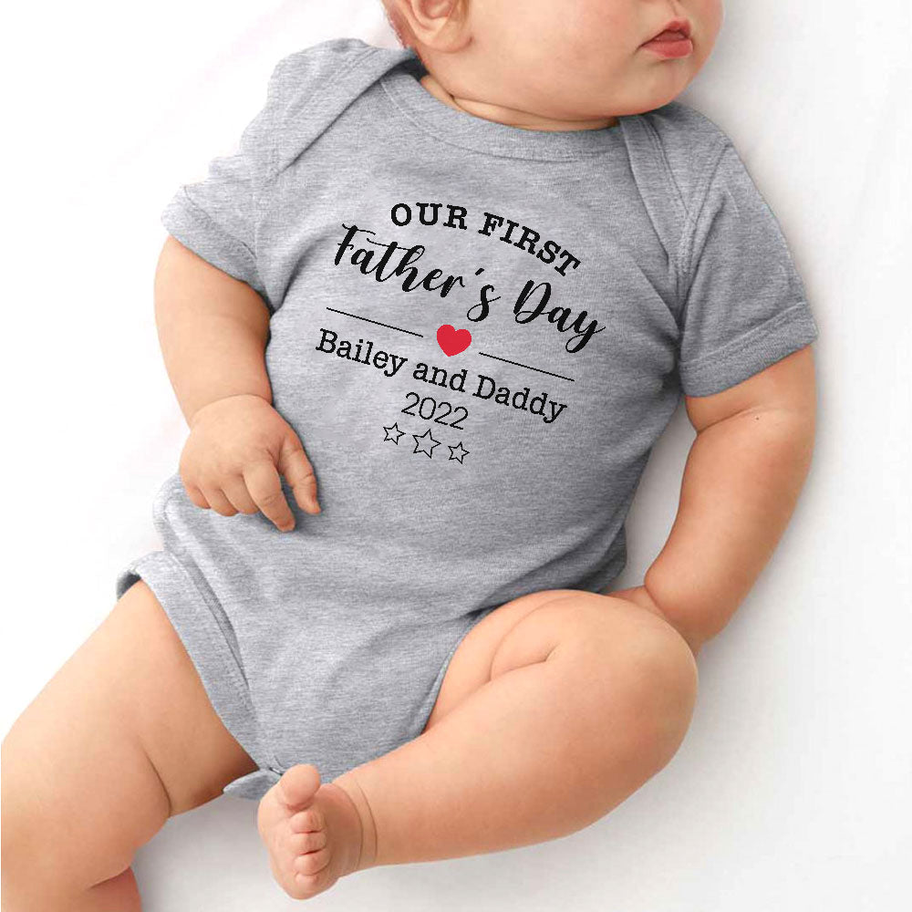 Our first Father's day - Personalized Onesie