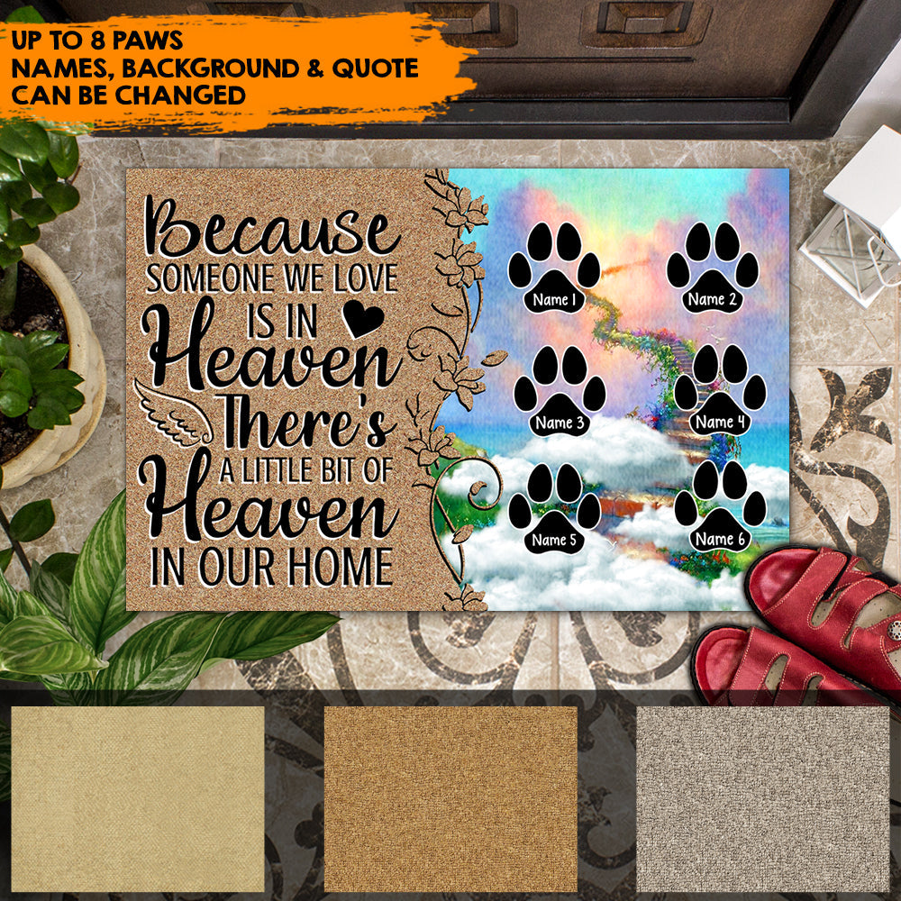 A Little Bit Of Heaven - Personalized Doormat, Memorial Gift For Dog, Cat Lovers - Jonxifon