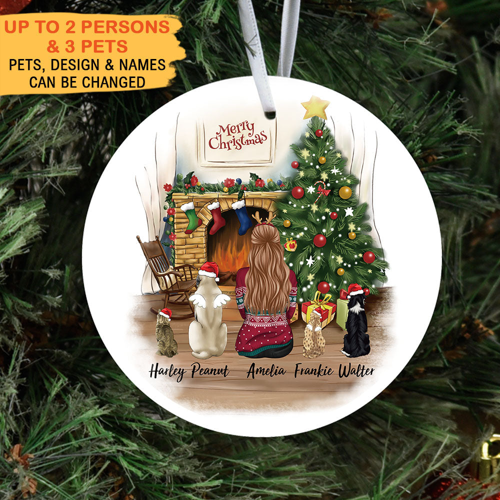 Custom Dog & Cat Memorial Gifts, Gift For Pet Mom- Personalized Christmas Decorative Ornament JonxiFon