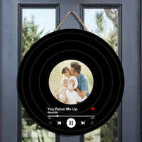 Thumbnail for Father's day Personalized Record - Personalized Round Wooden Door