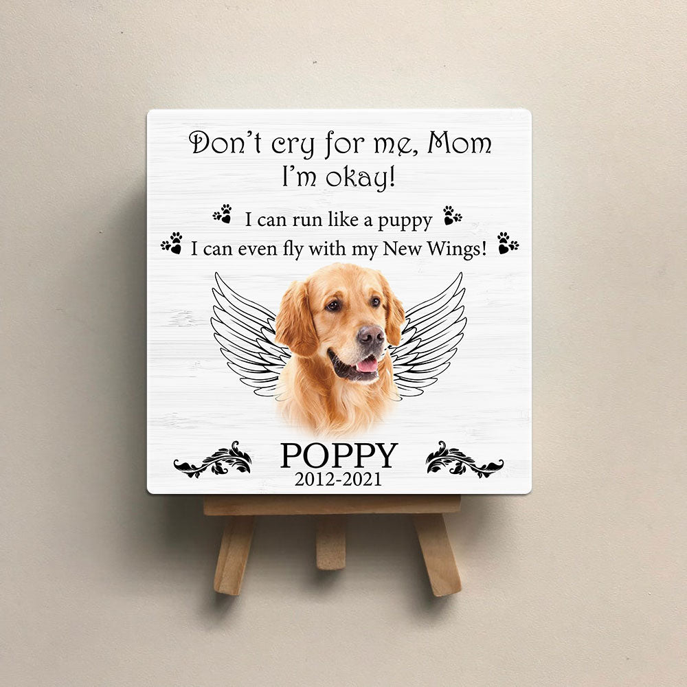 Personalized Pet Memorial Square Stone Album-Dog Cat Loss Gifts-Deeply Loved-Pet Bereavement Gift-Don't Cry For Me! - Jonxifon