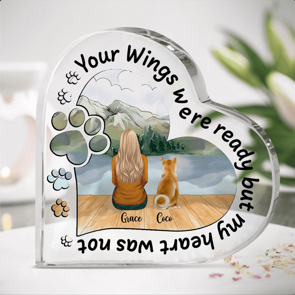 Once by side, forever in my heart - Personalized heart acrylic plaque