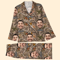 Thumbnail for Personalized Custom Face Husband Wife Camo Hunting Pattern Pajamas Set, Funny Gift For Hunting Lover CHI-YEN