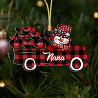 Thumbnail for Personalized Christmas Truck Heart Grandkids Printed Acrylic Ornament, Christmas Gift For Grandma