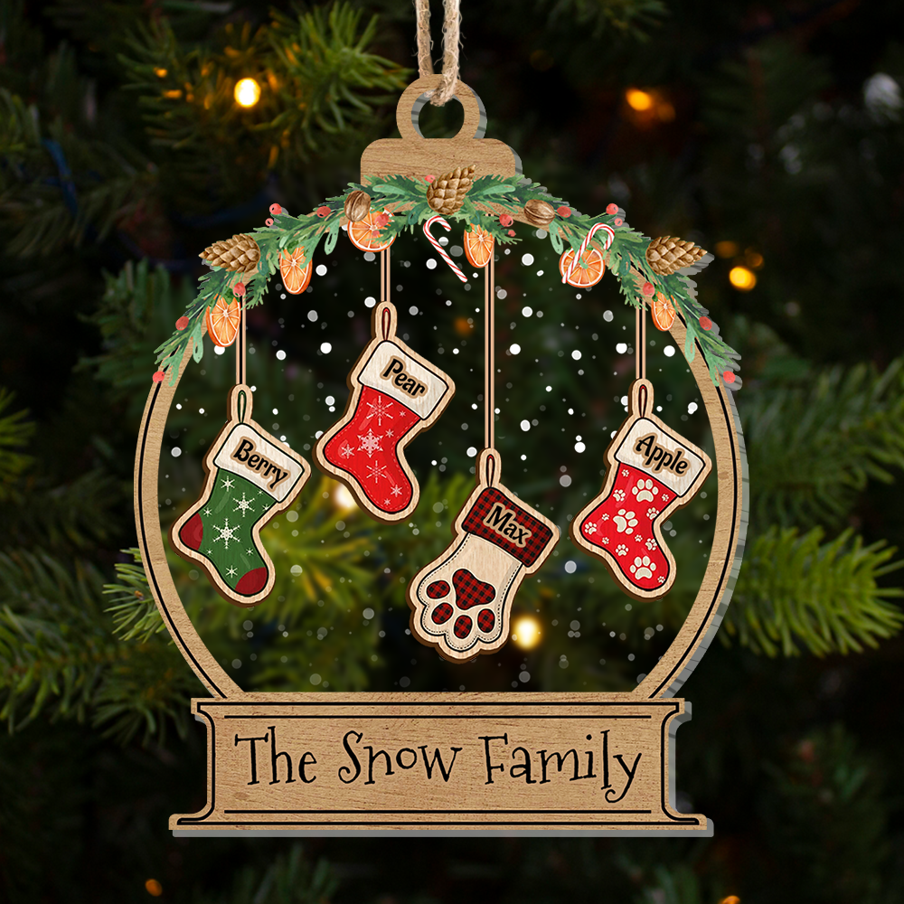 Personalized Christmas Stocking Family Member Gift Printed Acrylic Ornament, Customized Holiday Ornament CHI-YEN