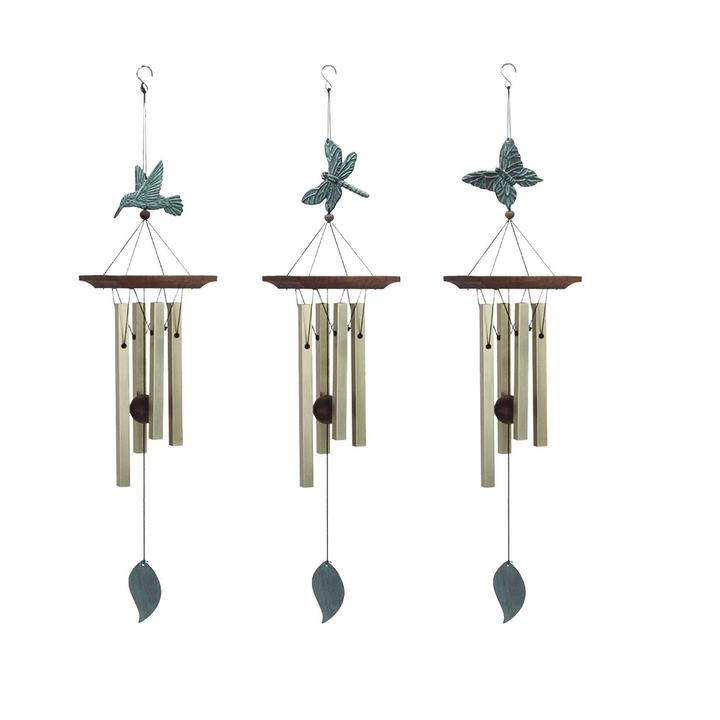 Personalized Memorial Hummingbird/Butterfly/Dragonfly Wind Chimes, 4 Bronze Tunes Zita Yen