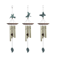 Thumbnail for Personalized Memorial Hummingbird/Butterfly/Dragonfly Wind Chimes, 4 Bronze Tunes Zita Yen