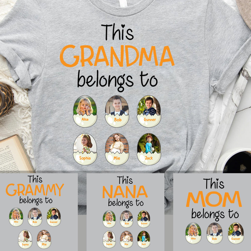 This Grandma Belongs To Personalized Shirt Custom Kid Name Photo Gift