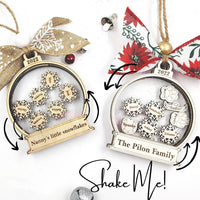 Thumbnail for 2022 Snow globe Family | 4D Shaker Personalized Christmas Ornament, Holiday